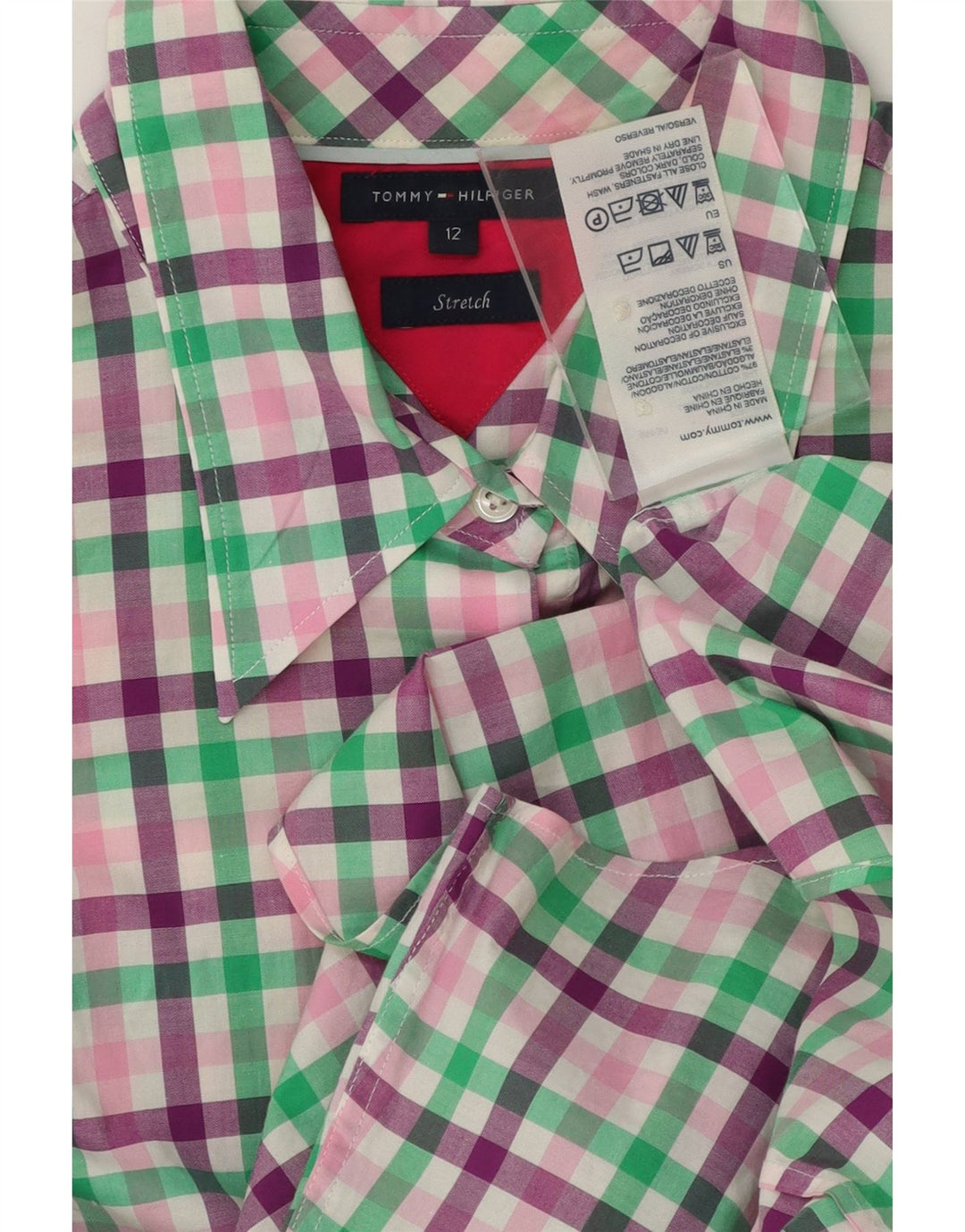 TOMMY HILFIGER Womens Shirt US 12 Large Multicoloured Check Cotton Vintage Tommy Hilfiger and Second-Hand Tommy Hilfiger from Messina Hembry 