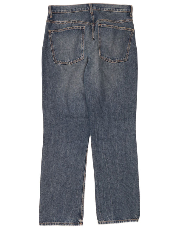 Blugi drepti pentru femei Zara EU 44 XL W34 L32 Albastru