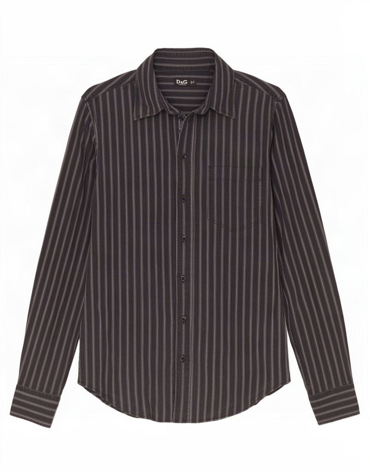 Cămașă pentru bărbați Dolce & Gabbana Regular Fit IT 48 Medium Bleumarin în dungi