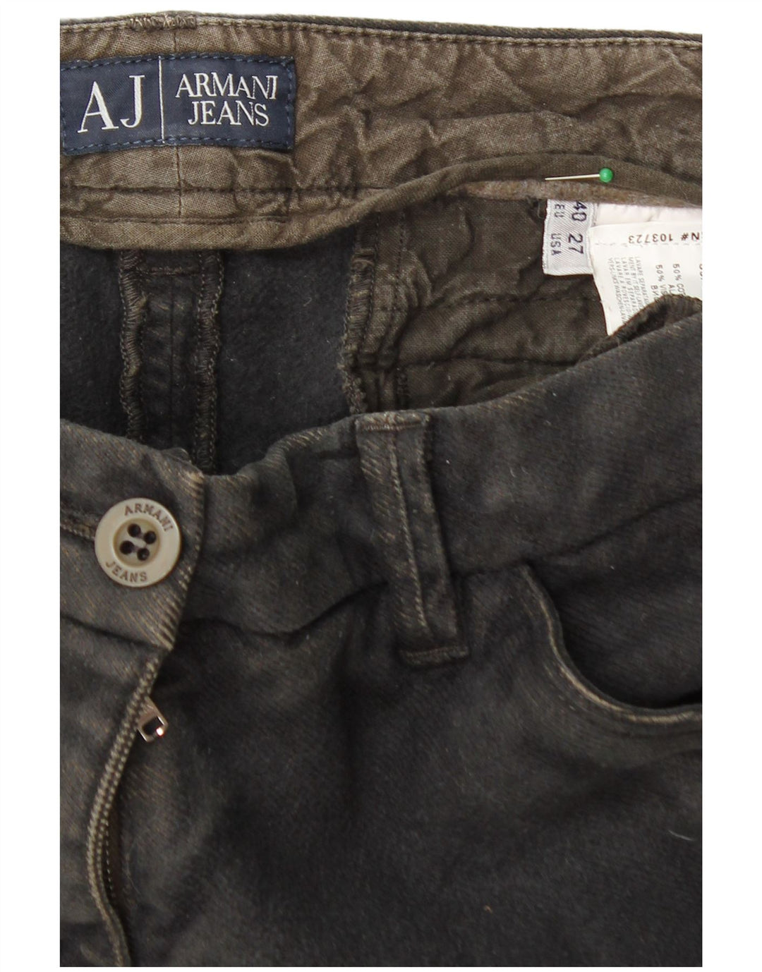 ARMANI Pantaloni chino subțiri pentru femei EU 40 Medium W27 L30 Bumbac negru