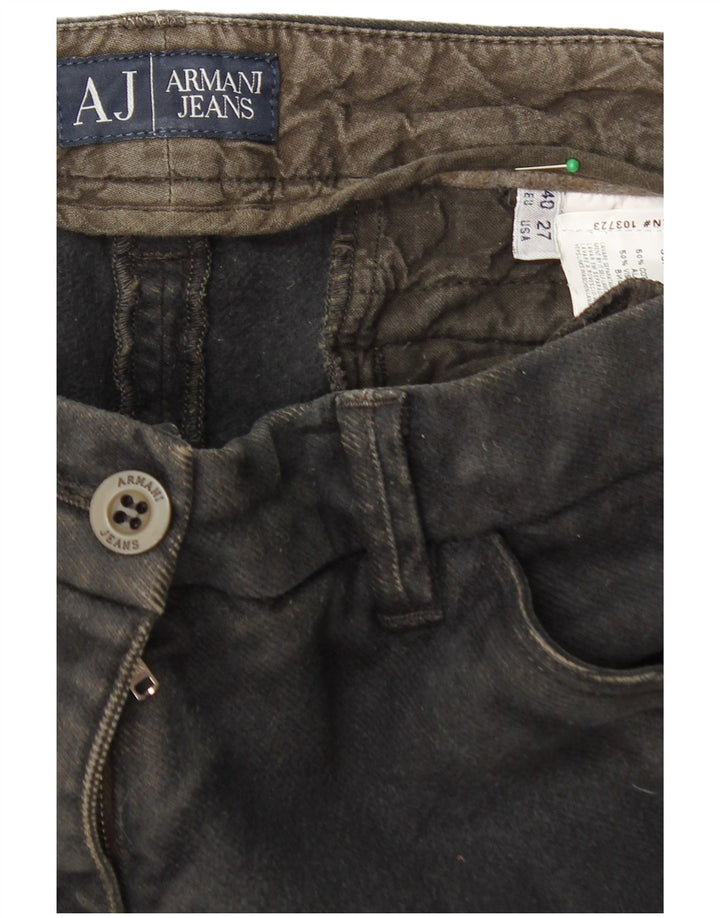 ARMANI Pantaloni chino subțiri pentru femei EU 40 Medium W27 L30 Bumbac negru