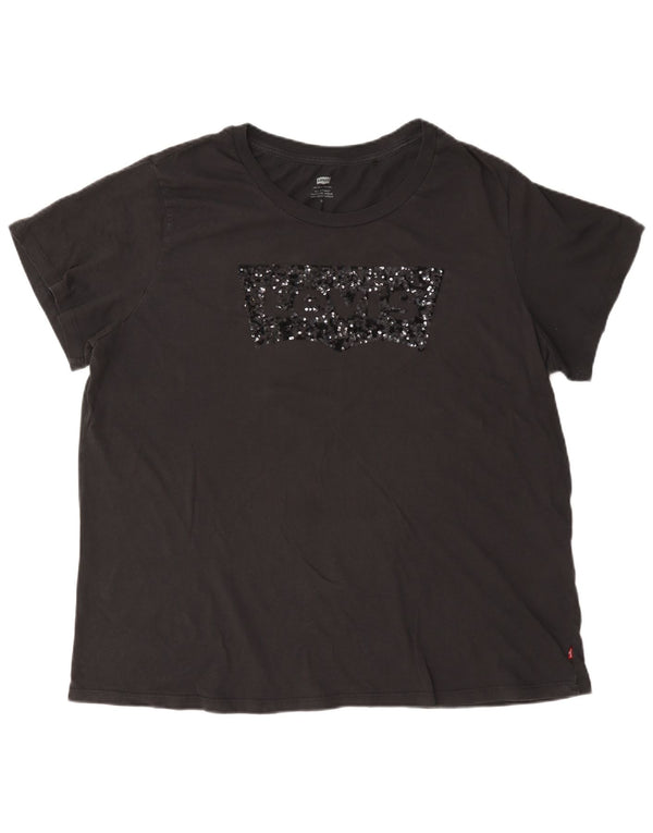 Tricou grafic Levi's pentru femei Top UK 20 2XL Bumbac negru