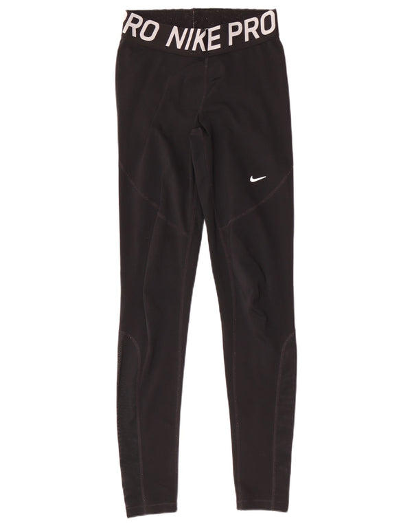 Leggings cu grafice Nike Dri Fit pentru femei UK 8 Poliester negru mic