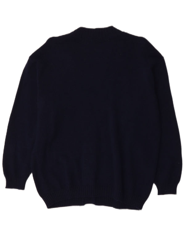 Pulover cardigan vintage pentru femei UK 18 XL bleumarin