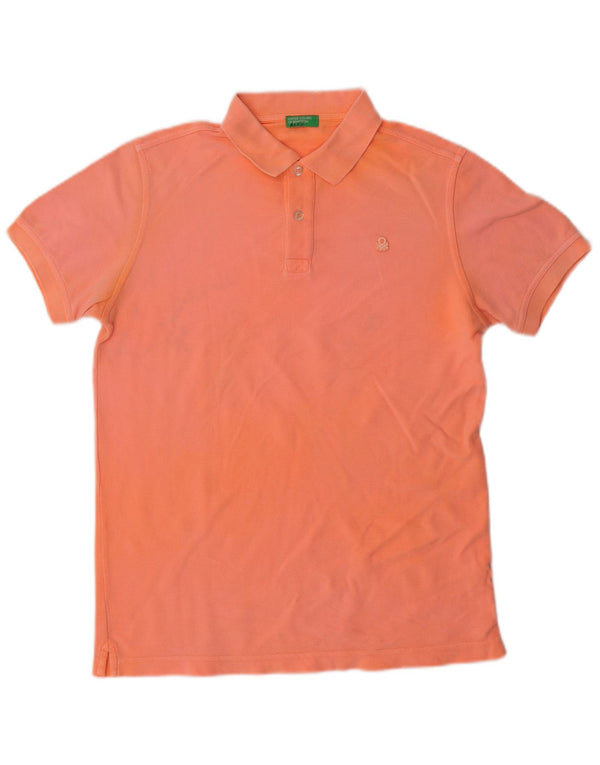 Benetton Boys Polo Shirt 13-14 Years 3XL Orange