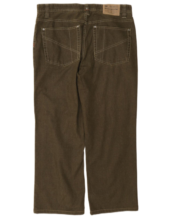 Pantaloni casual drepti pentru bărbați Columbia W34 L29 bumbac kaki