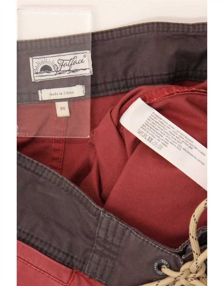 Pantaloni scurți de înot pentru bărbați Fat Face, bumbac color bloc roșu mediu