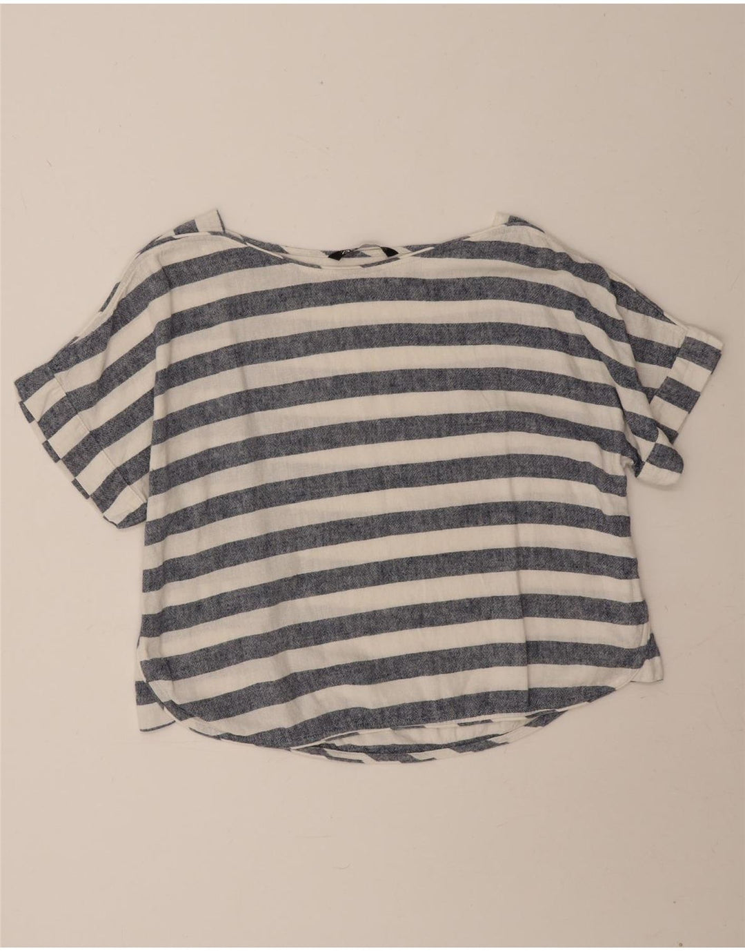 Tricou supradimensionat pentru femei Zara UK 14 Medium Blue Striped Nautical
