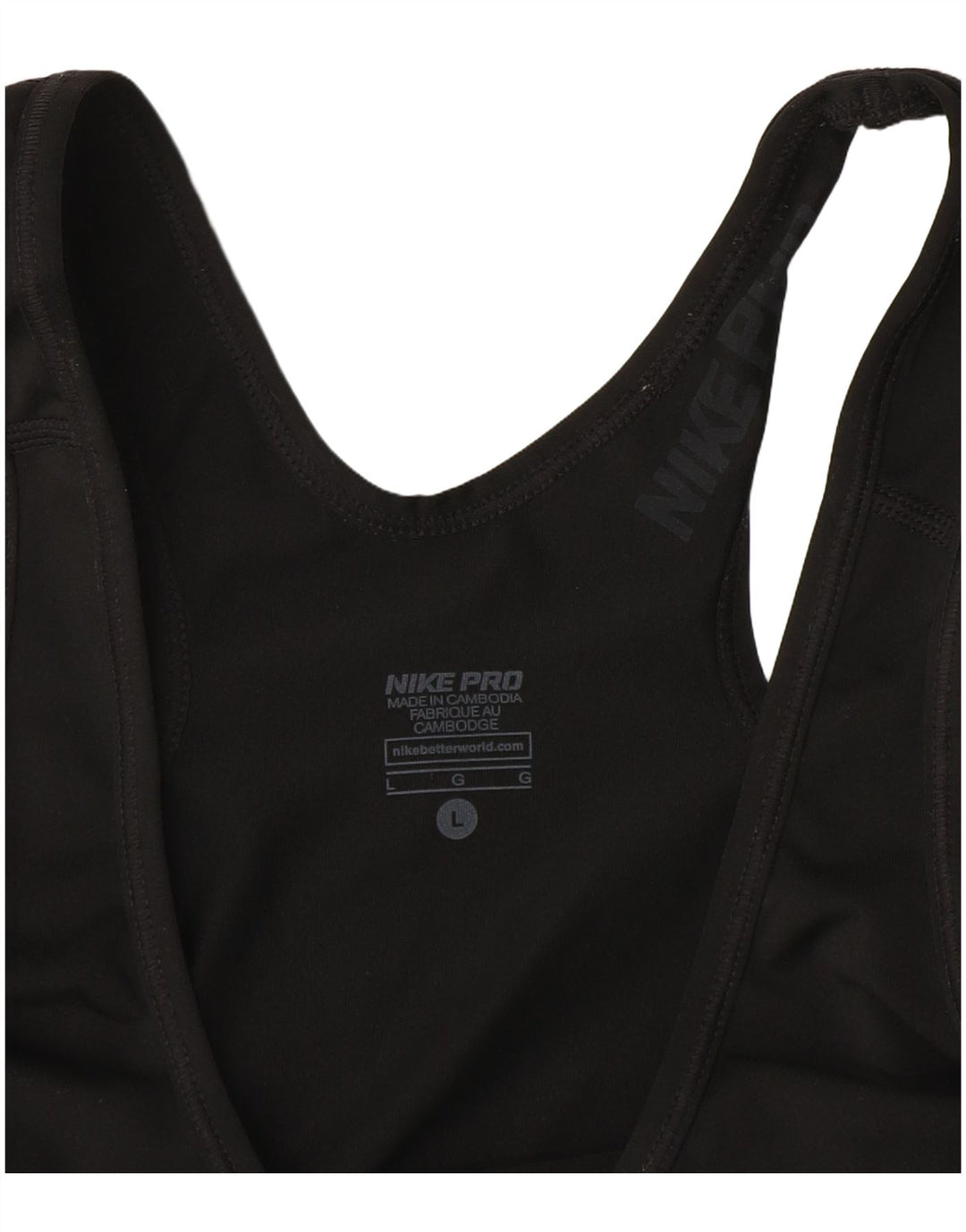 Top cu vestă grafică Nike Dri Fit pentru femei UK 14 Large Negru