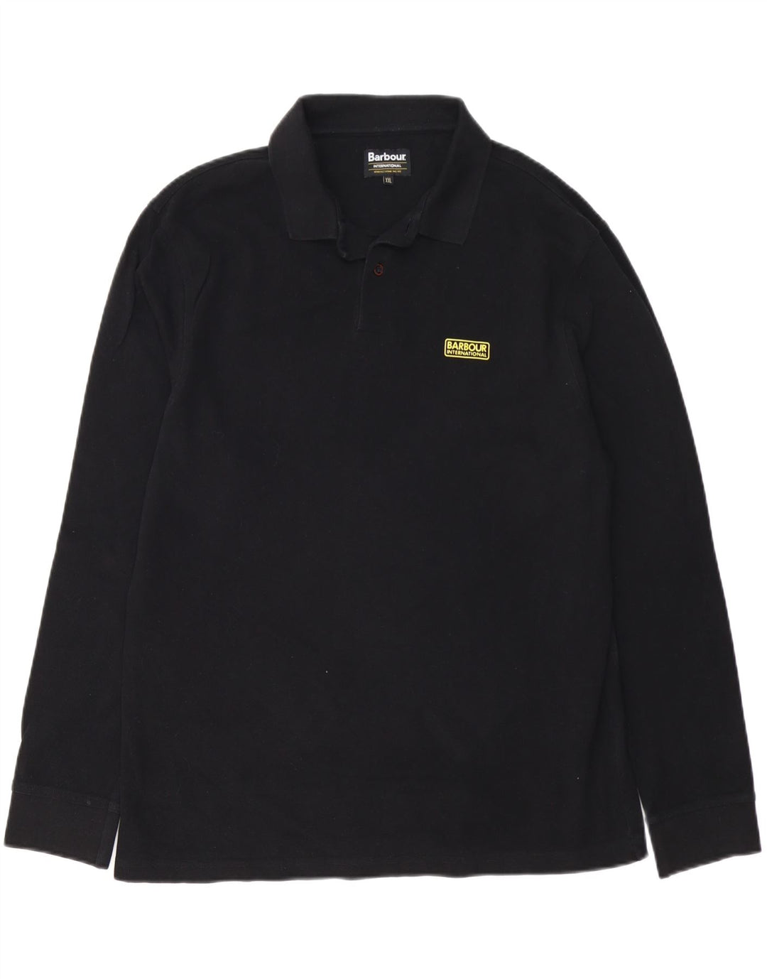 BARBOUR Tricou polo cu mânecă lungă pentru bărbați 2XL bumbac negru