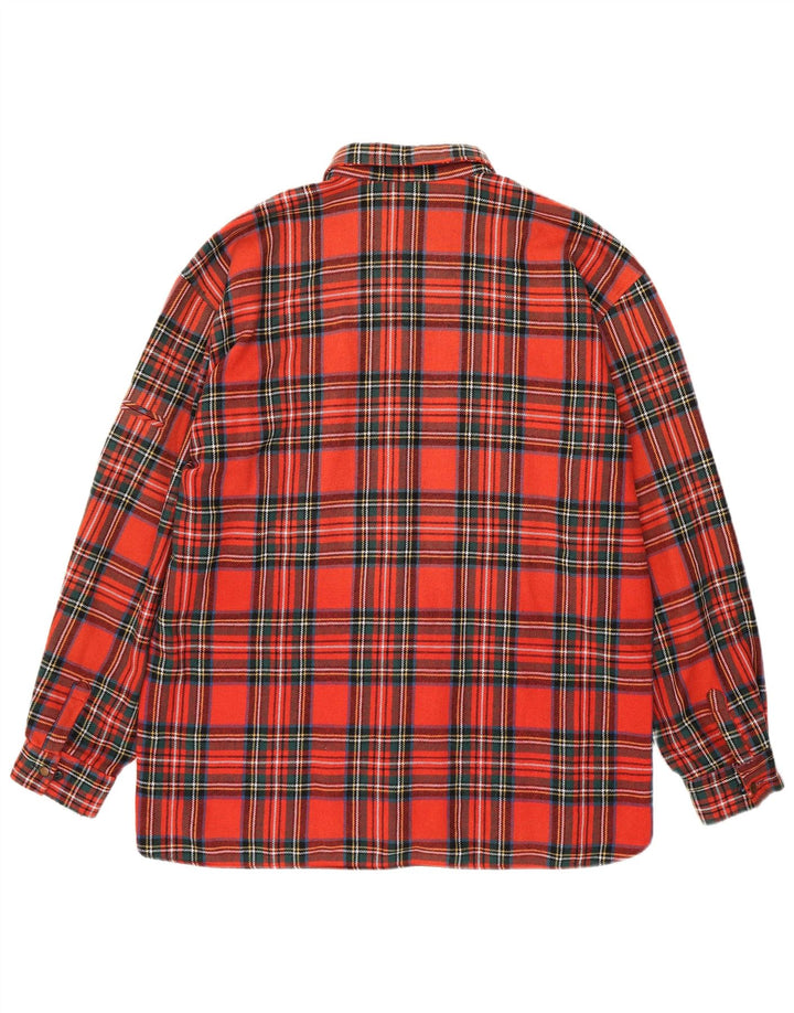 Cămașă de flanel pentru bărbați vintage XL carouri roșii