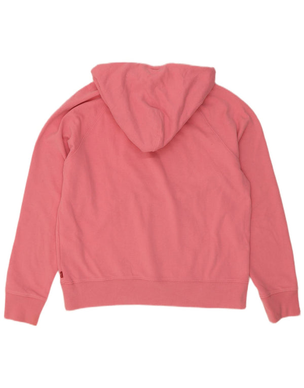 Pulover Levi's pentru damă cu capota cu grafică UK 14, bumbac roz mediu