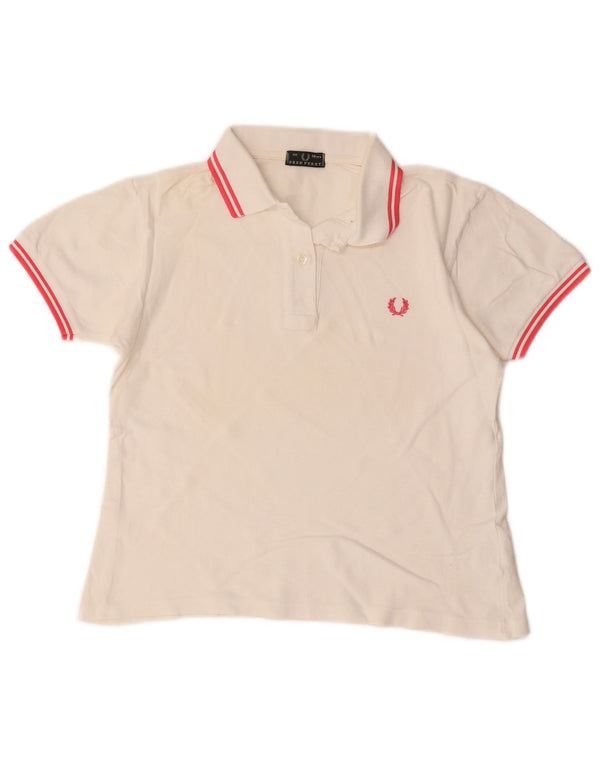Fred Perry Tricou Polo Fete 11-12 Ani Bumbac Alb
