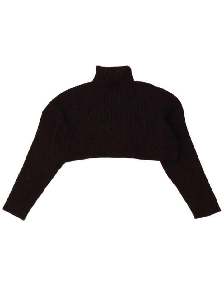 Pulover oversized cu gât rulat Zara pentru femei UK 14 Medium Negru
