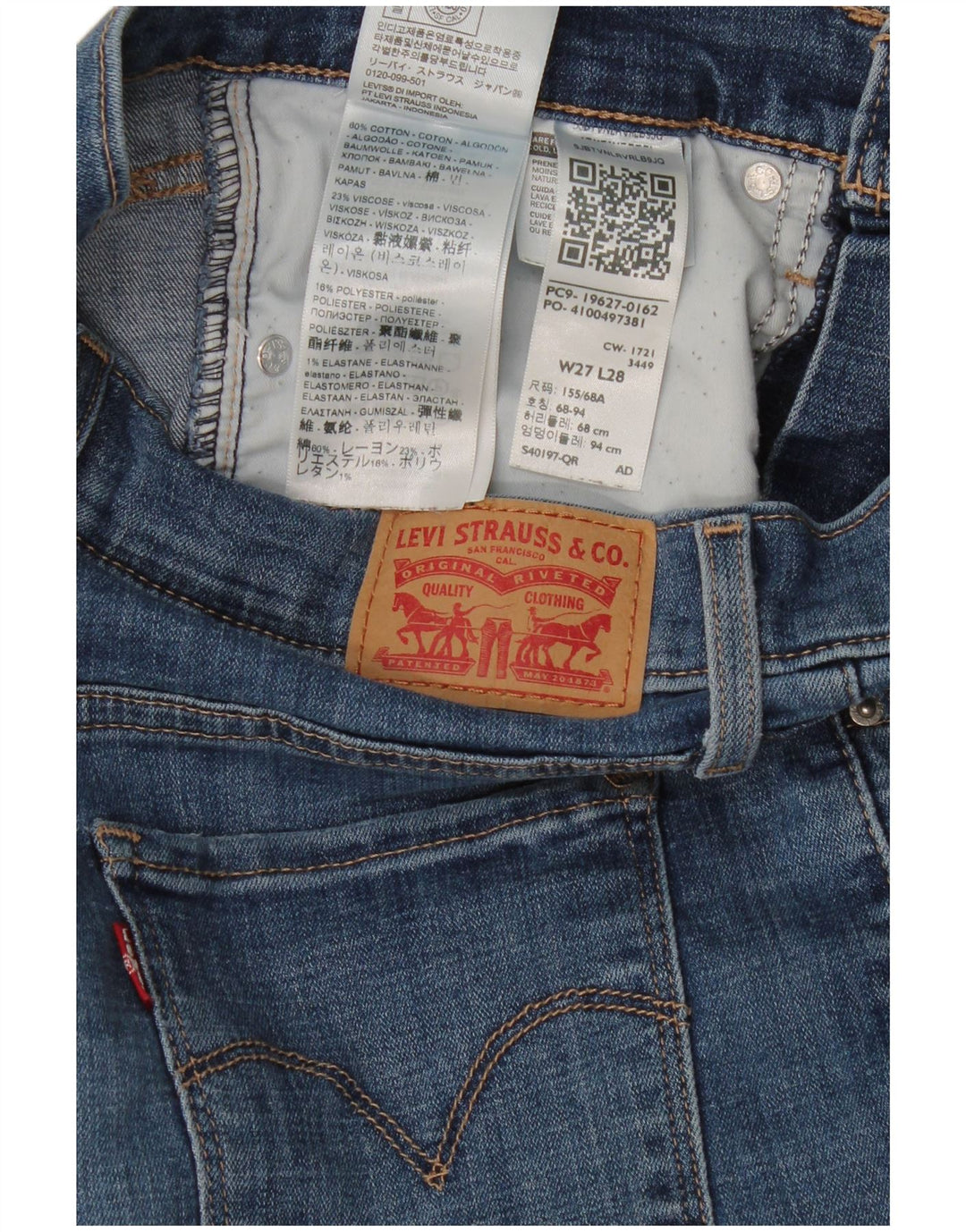 Blugi Levi's 312 Shaping Slim W27 L28 Bumbac albastru