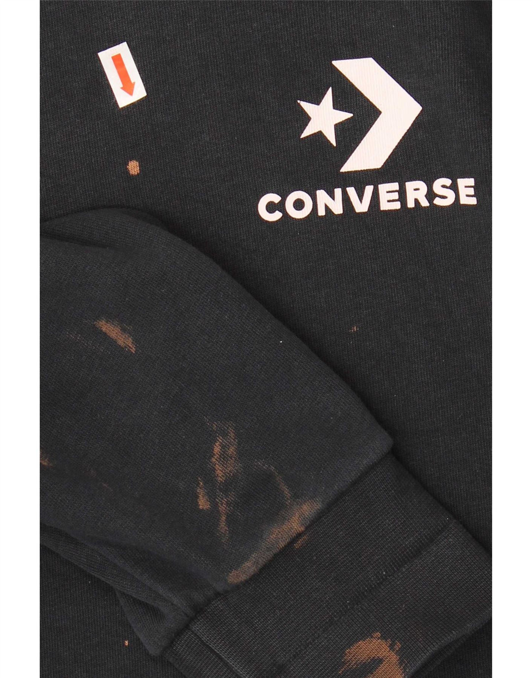 Pulover pentru bărbați Converse, bumbac mediu negru