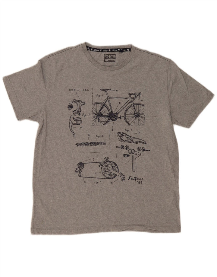 Tricou grafic pentru bărbați Fat Face Top mare, gri, bumbac cu pete
