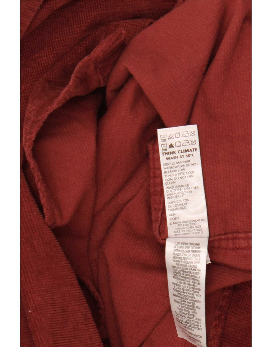 Cămașă pentru bărbați Marks & Spencer 2XL bumbac burgundy
