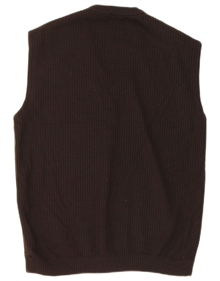 Vestă din piele intoarsa pentru barbati vintage IT 48 Maro mic