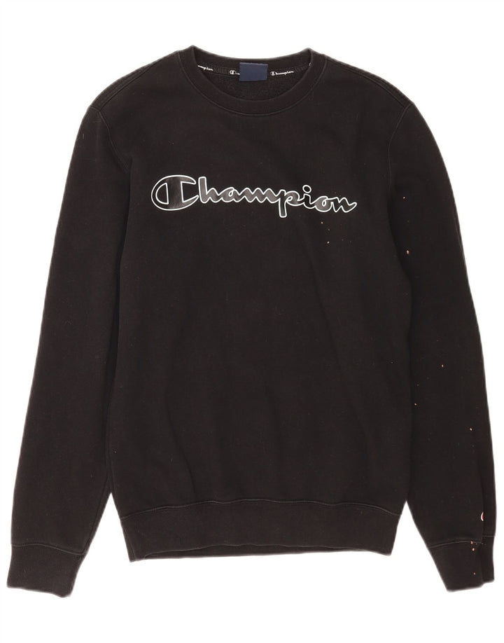 Pulover grafic pentru bărbați Champion XS bumbac negru