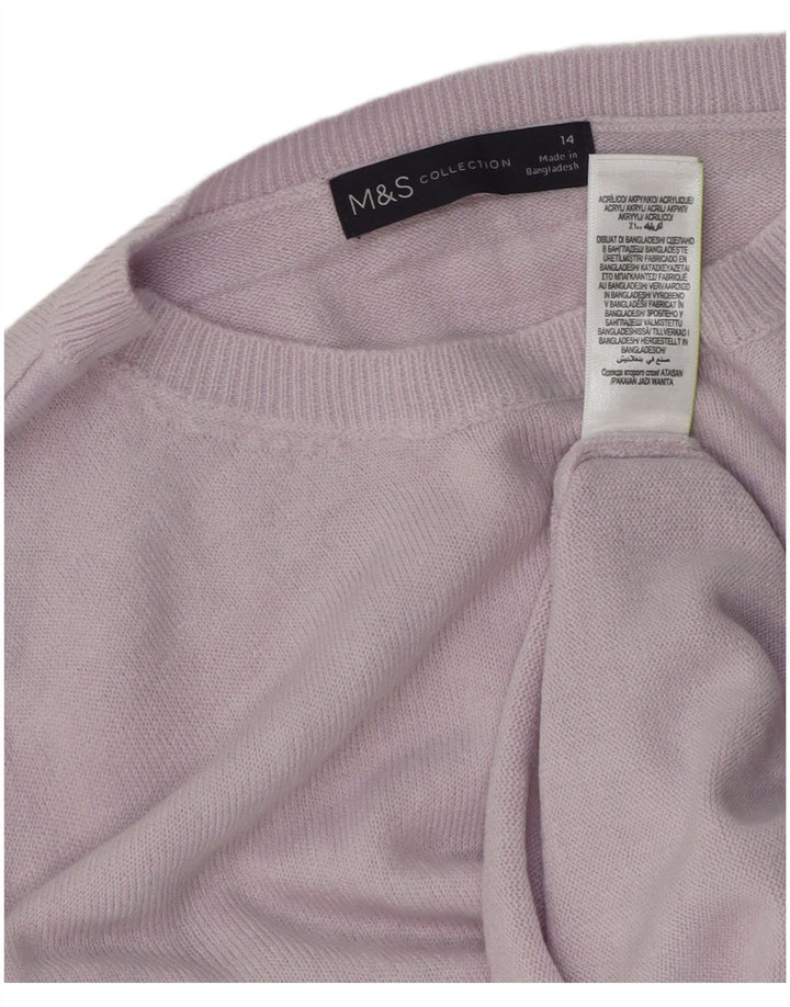 MARKS & SPENCER Womens Crew Neck Jumper Sweater UK 14 Medium Purple