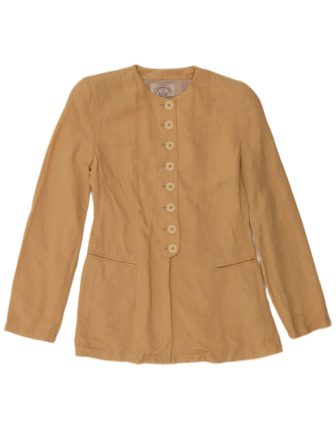ARMANI JEANS Jachetă Blazer Femei IT 40 Mic Bej Viscoză