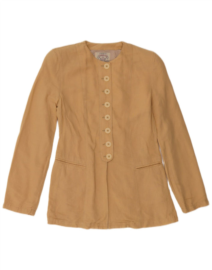 ARMANI JEANS Jachetă Blazer Femei IT 40 Mic Bej Viscoză