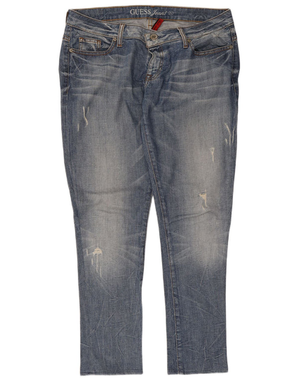 Blugi slim pentru femei Guess Distressed W31 L29 Bumbac albastru
