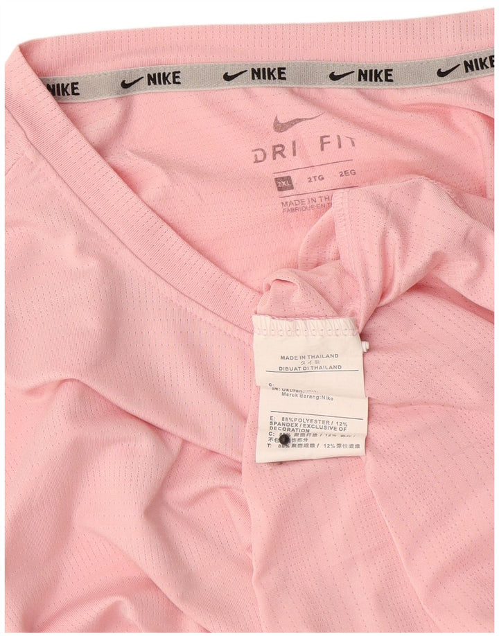 Tricou pentru bărbați Nike Dri Fit Top 2XL roz poliester