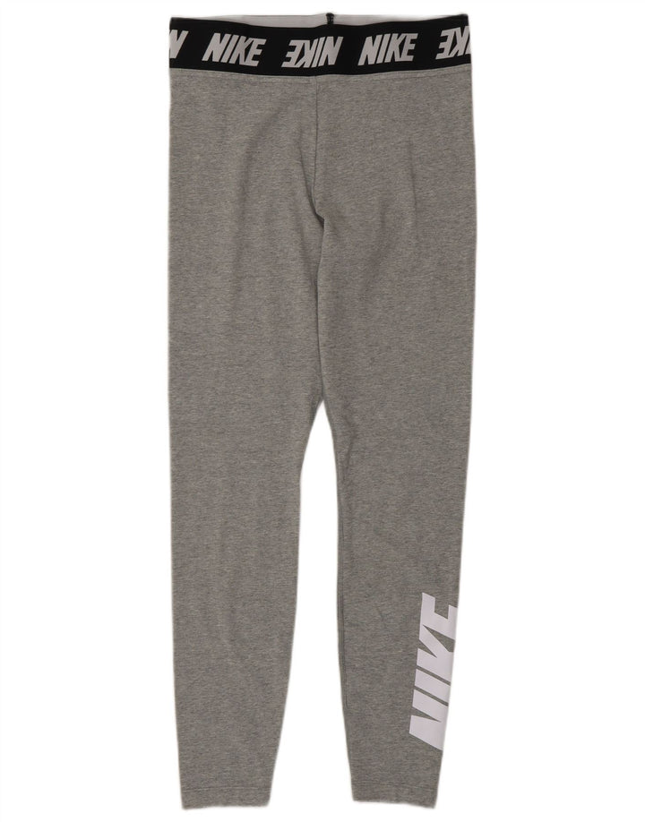 Leggings grafic Nike pentru femei UK 12, bumbac color bloc, gri mediu