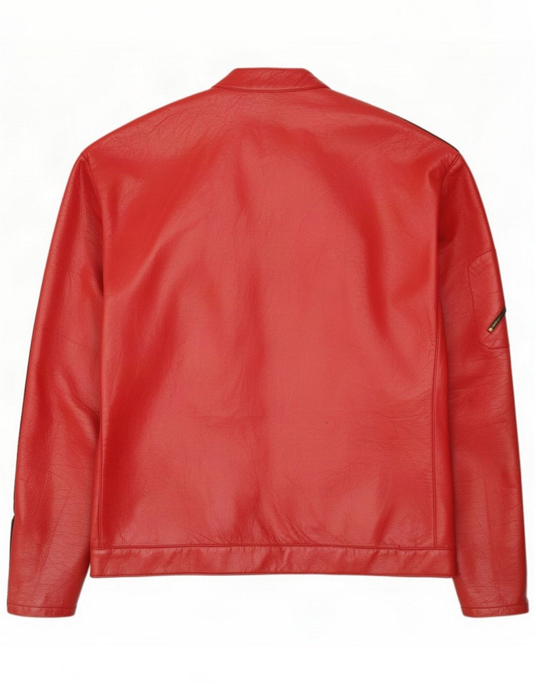 Vintage Mens Leather Jacket UK 40 Large Red Colorblock