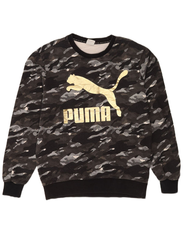 Pulover grafic pentru bărbați Puma, camuflaj, gri mediu