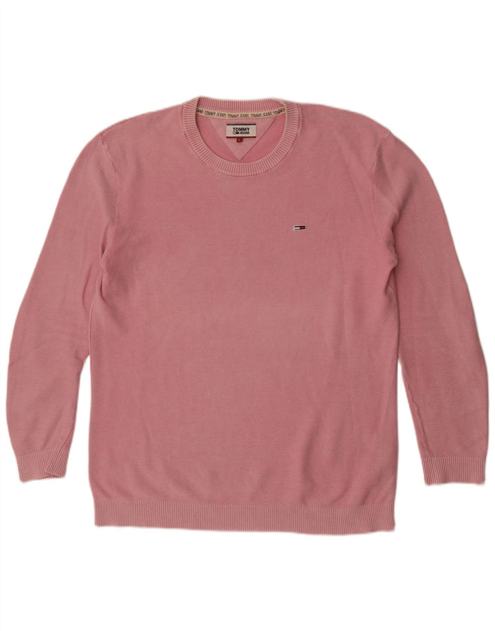 Pulover Tommy Hilfiger pentru bărbați, cu gât turnat, mare, roz