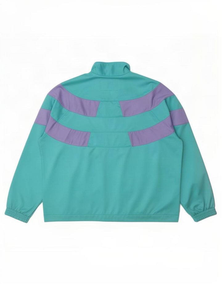 Jachetă de trening Diadora pentru femei IT 46 Large Turcoaz Colorblock