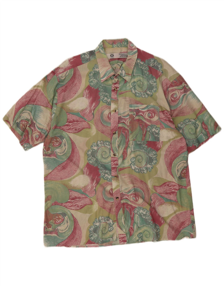 C&A Mens Short Sleeve Shirt XL Multicoloured Paisley Cotton