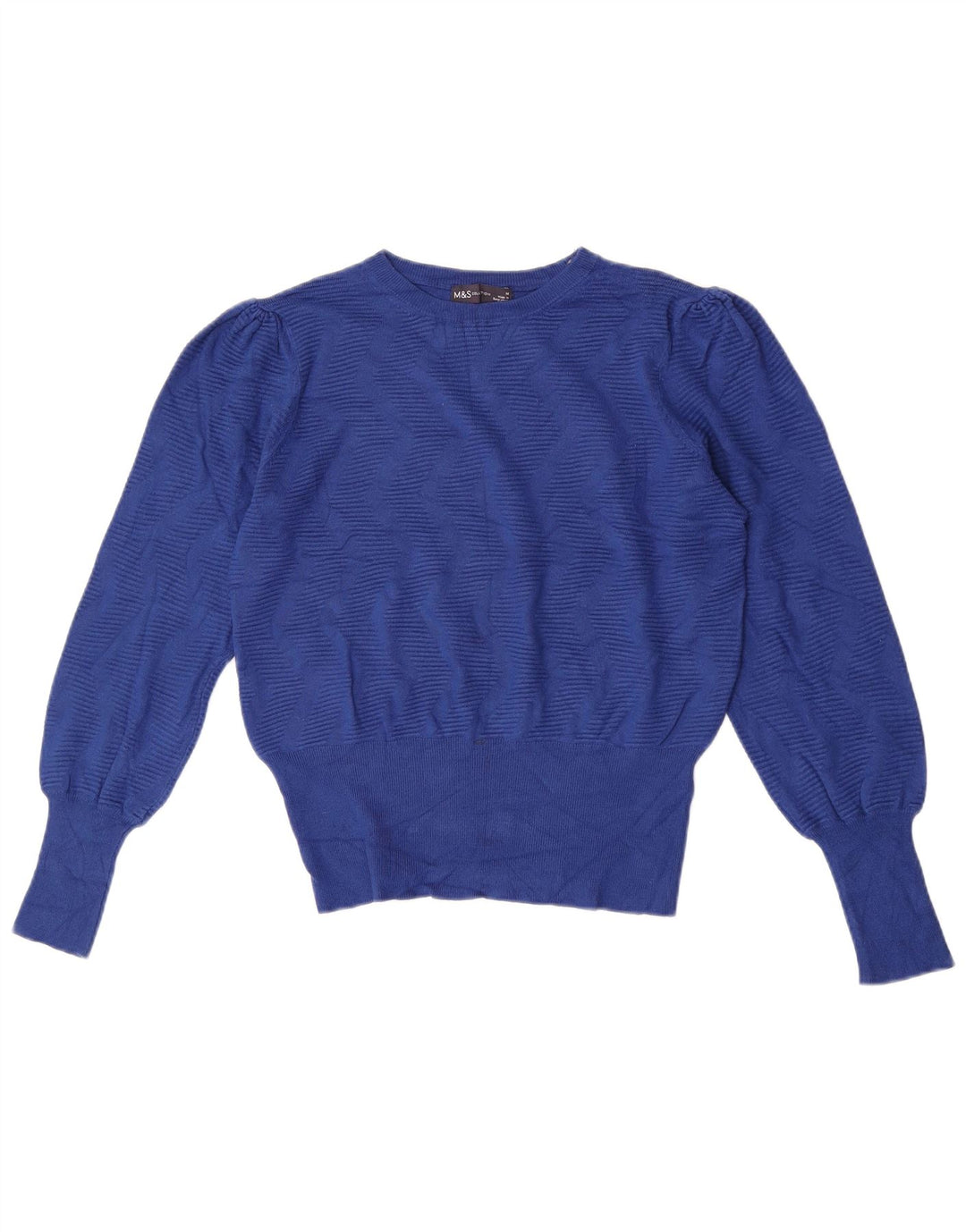 Pulover pentru femei Marks & Spencer cu decolteu triplu UK 14 Medium Blue Geometric