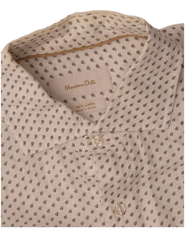 Cămașă Massimo Dutti pentru bărbați, in alb mediu cu pete