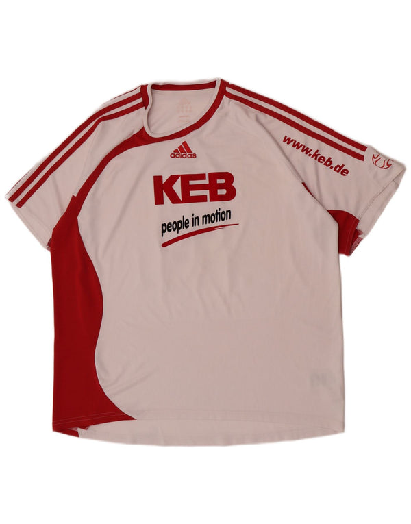 Adidas Mens Short Sleeve Regular Graphic T-Shirt Top XL White Colourblock