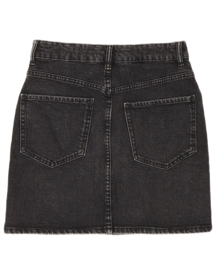 Fusta Mini Denim Zara Femei Mic W26 Bumbac Gri