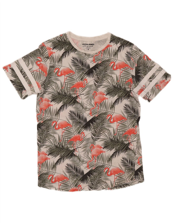 JACK & JONES Tricou grafic pentru bărbați Top mic, multicolor, floral