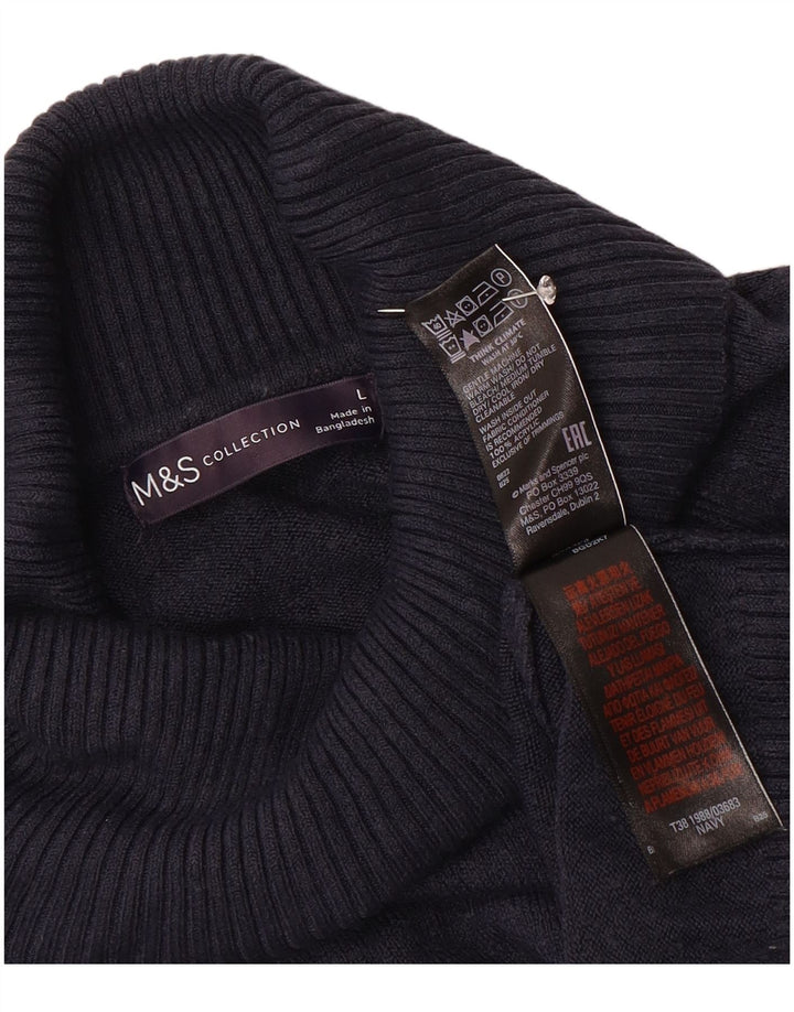Pulover pentru femei Marks & Spencer cu gât rulat, mare, bleumarin, UK 16