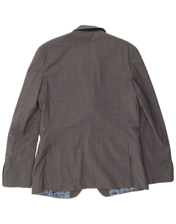 Jachetă pentru bărbați Ted Baker, cu 2 nasturi, slim fit, UK 42 XL, lână gri