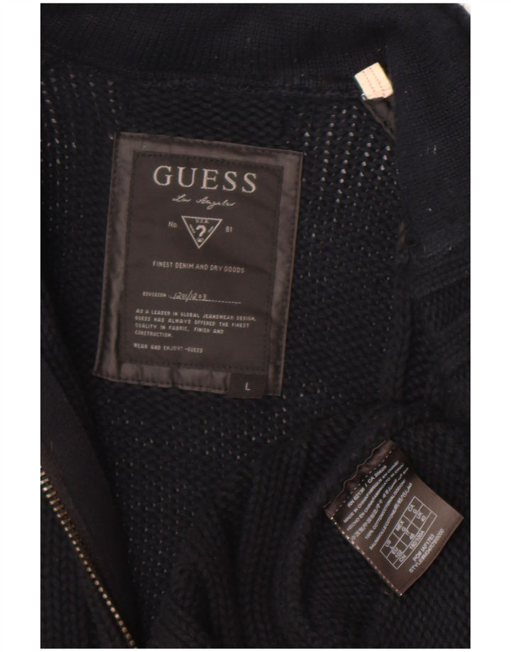 Pulover cardigan pentru bărbați Guess, bumbac negru mare