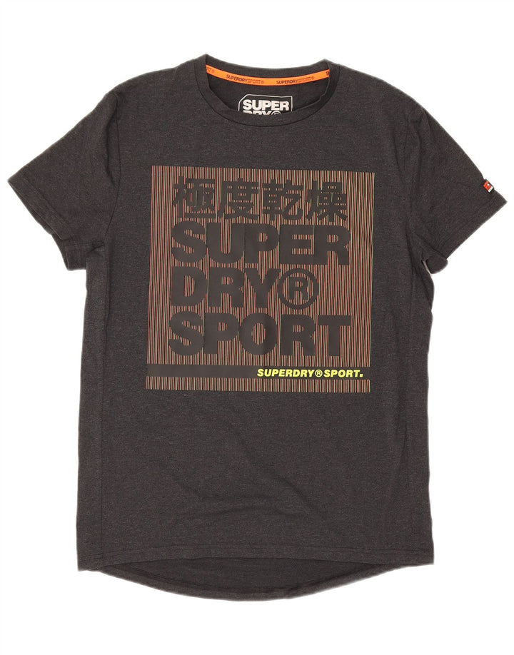 Tricou grafic pentru bărbați Superdry Top din bumbac gri mediu