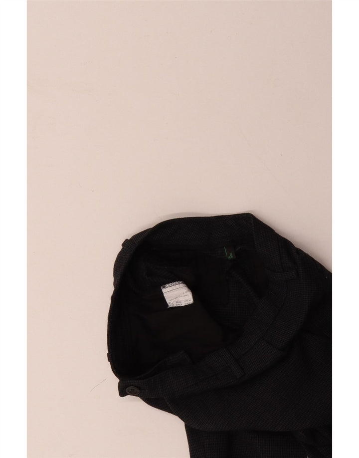 Pantaloni de costum subțiri pentru femei BENETTON UK 6 XS W28 L27 Black Houndstooth