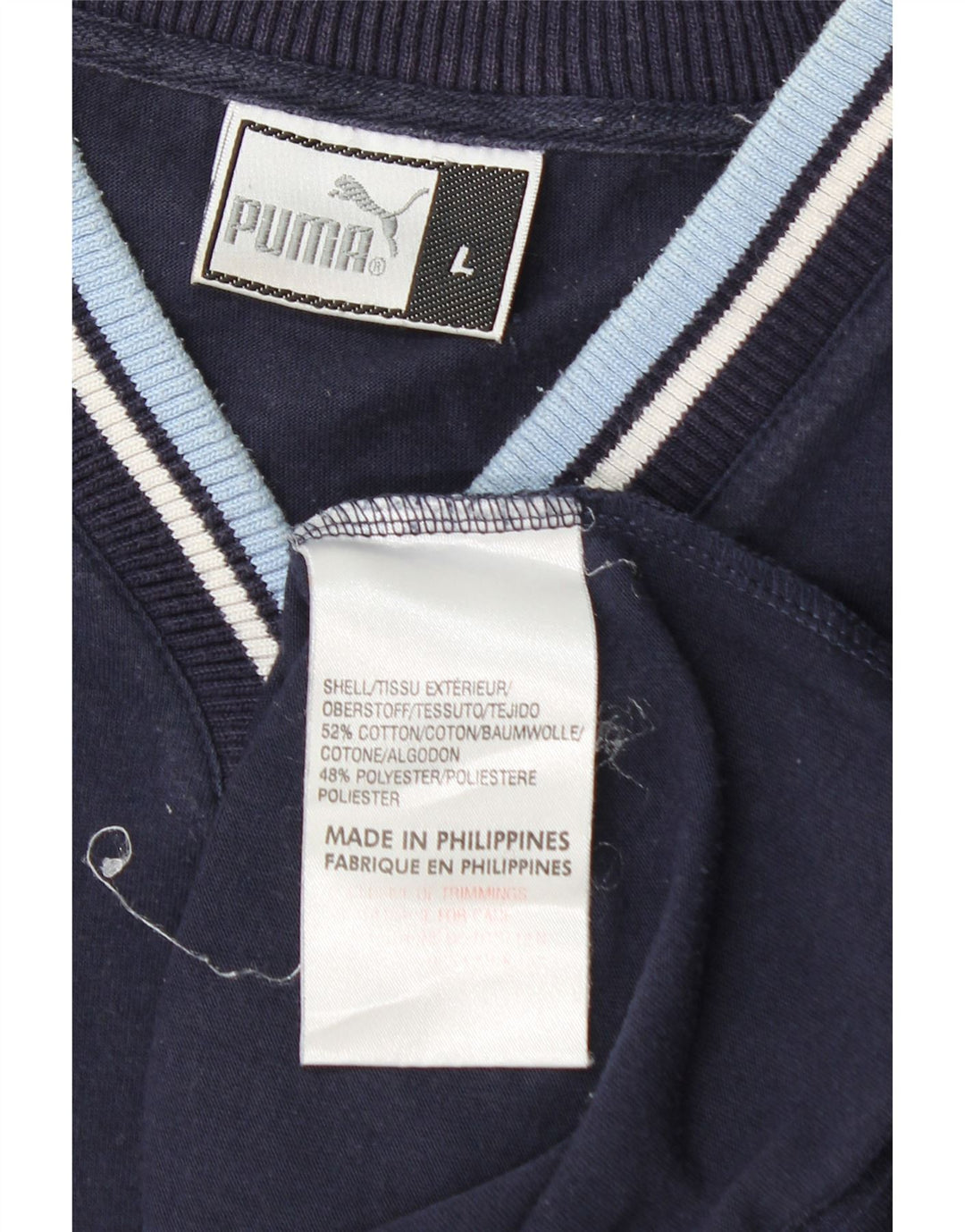 Tricou grafic PUMA pentru bărbați Top mare din bumbac bleumarin