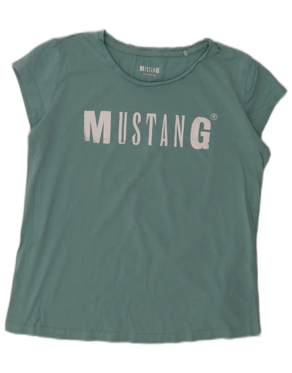 MUSTANG Tricou grafic pentru femei Top UK 10 Small Green Bumbac