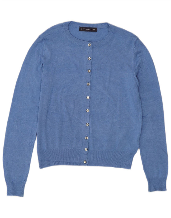 Pulover cardigan crop pentru femei Marks & Spencer UK 8 Small Blue Viscose