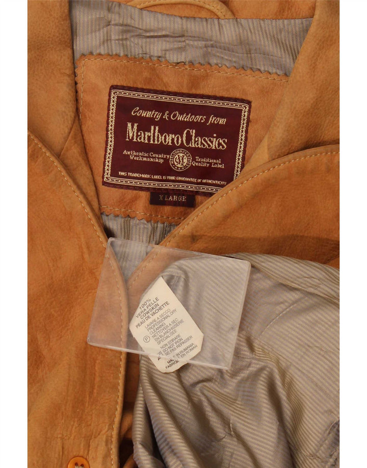 Jachetă pentru bărbați Marlboro Classics, din piele intoarsa, cu 3 nasturi, UK 42 XL, piele bej