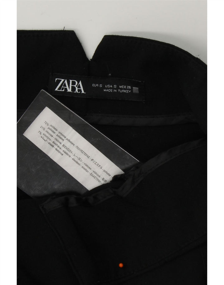 ZARA Womens Tapered Chino Trousers Small W26 L27 Black Polyester Vintage Zara and Second-Hand Zara from Messina Hembry 